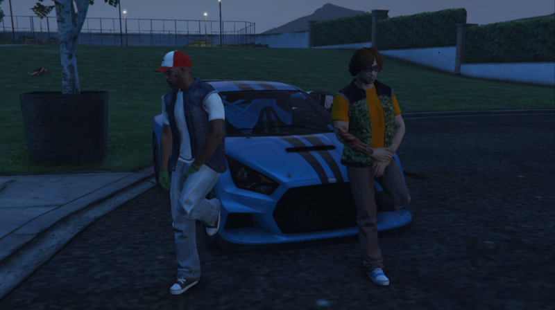 Fichier:Sacha de Bourg Ginette Jim et Pierre Hannibal devant la douce voiture du nom de Carapute.png