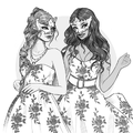 Emily et Lilly, demoiselles d'honneur au 1er mariage de Polan et Enzo - Fan art par Redily